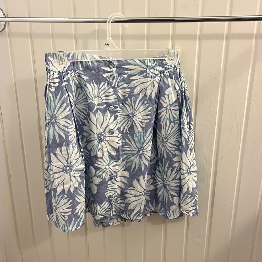 Floral Blue and White Skirt